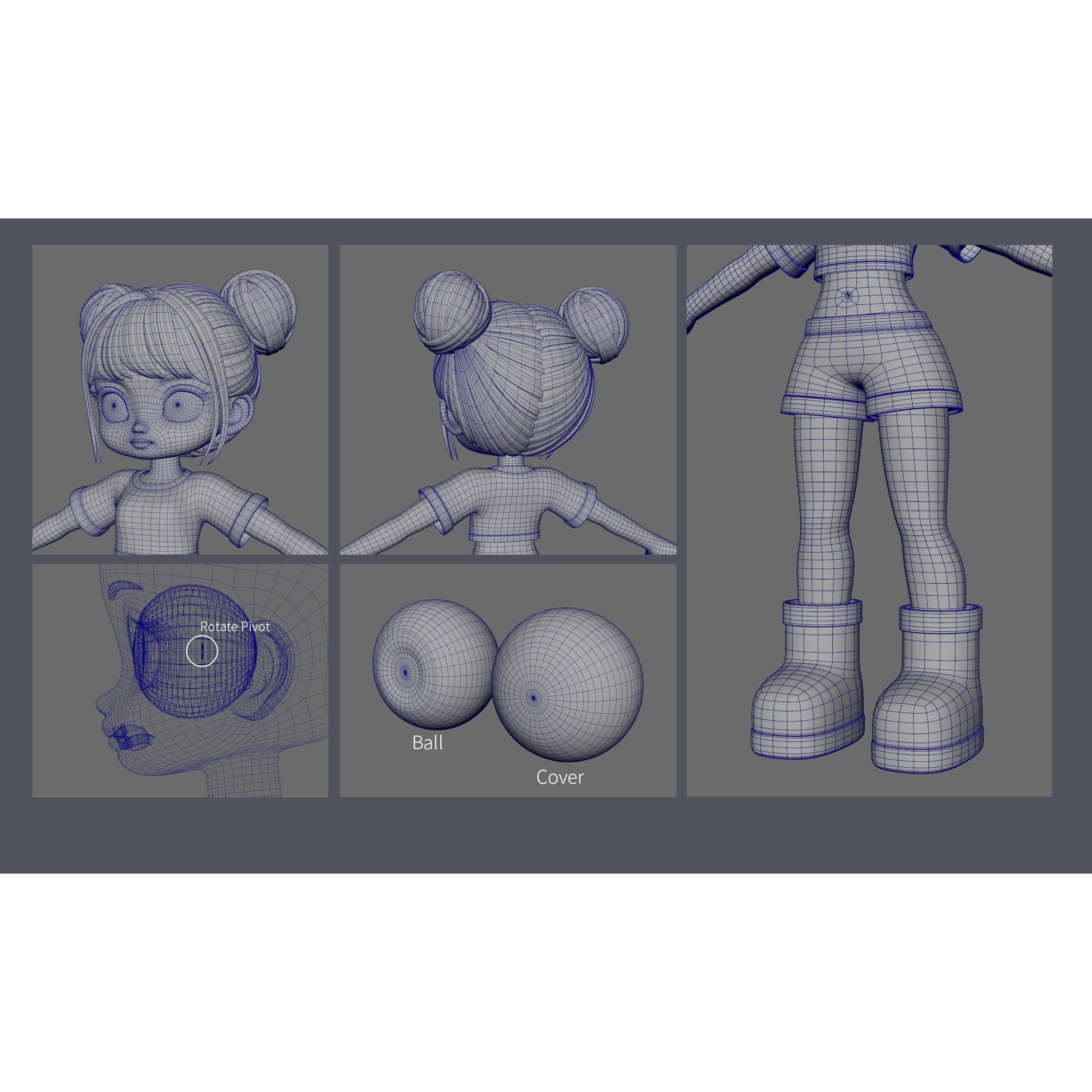Elia Basemesh with Facial Expressions - Game-Ready 3D Model - View 9
