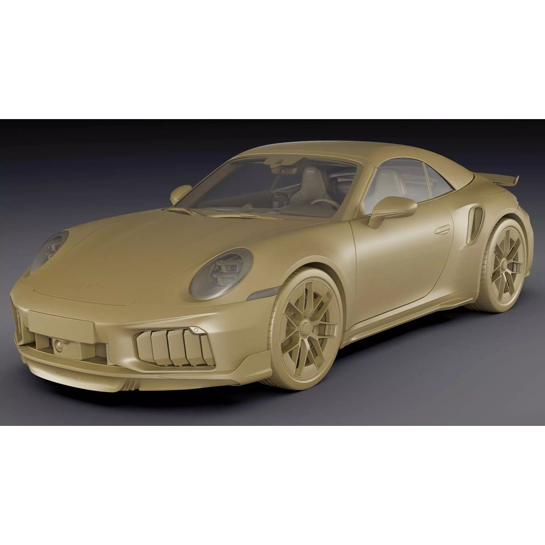 Porsche 911 Turbo S Cabriolet 2026 3D Model – High Poly Game Asset, FBX, OBJ - View 34