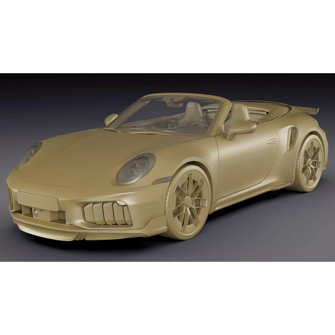 Porsche 911 Turbo S Cabriolet 2026 3D Model – High Poly Game Asset, FBX, OBJ - View 35