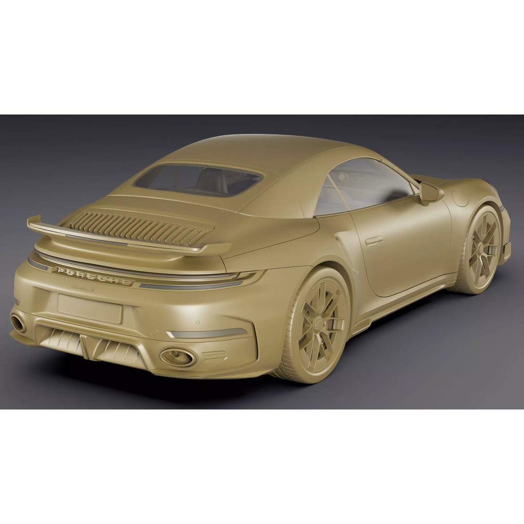 Porsche 911 Turbo S Cabriolet 2026 3D Model – High Poly Game Asset, FBX, OBJ - View 36