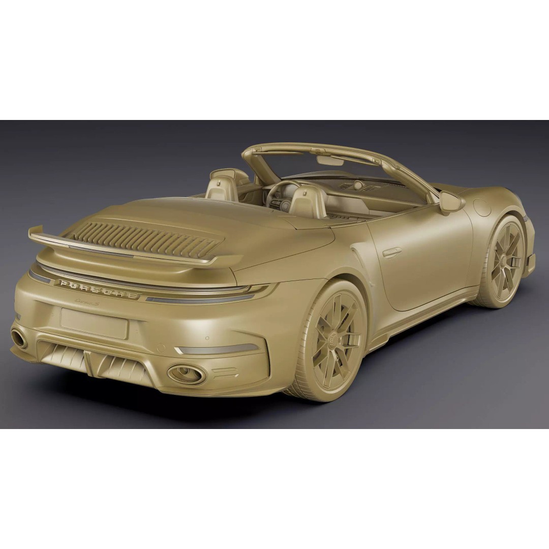Porsche 911 Turbo S Cabriolet 2026 3D Model – High Poly Game Asset, FBX, OBJ - View 37