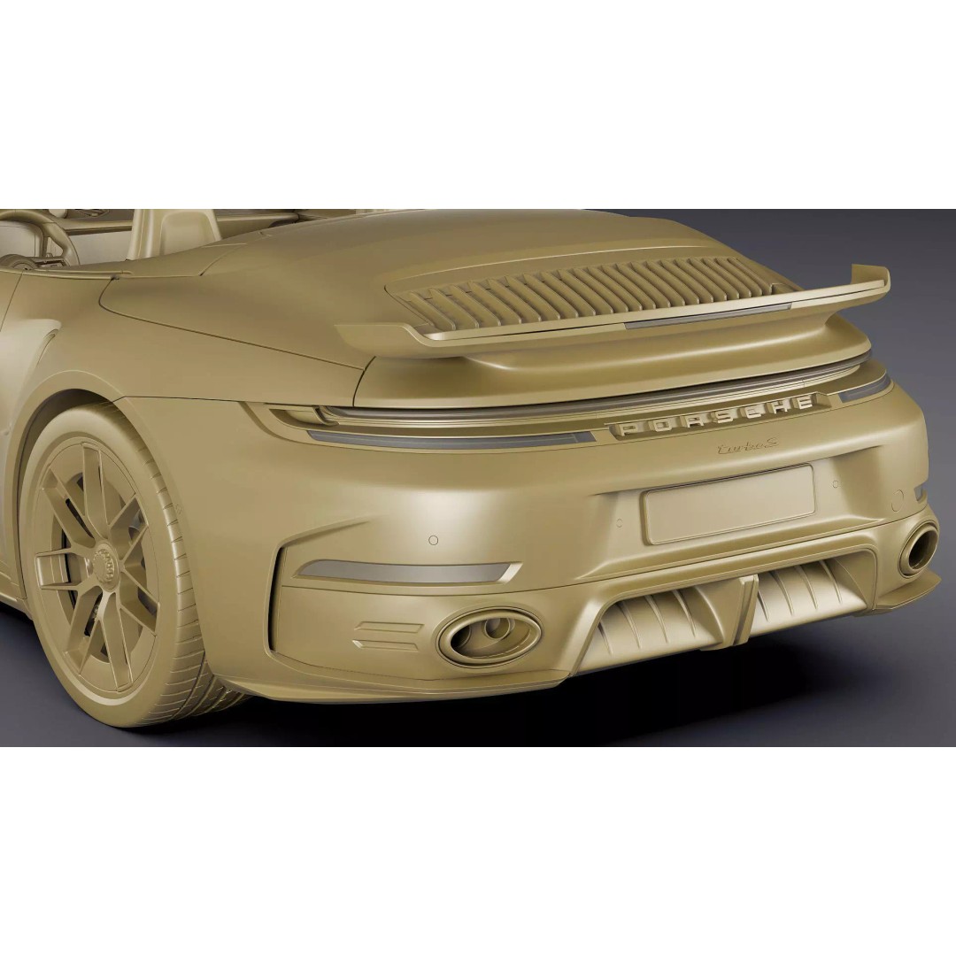 Porsche 911 Turbo S Cabriolet 2026 3D Model – High Poly Game Asset, FBX, OBJ - View 39