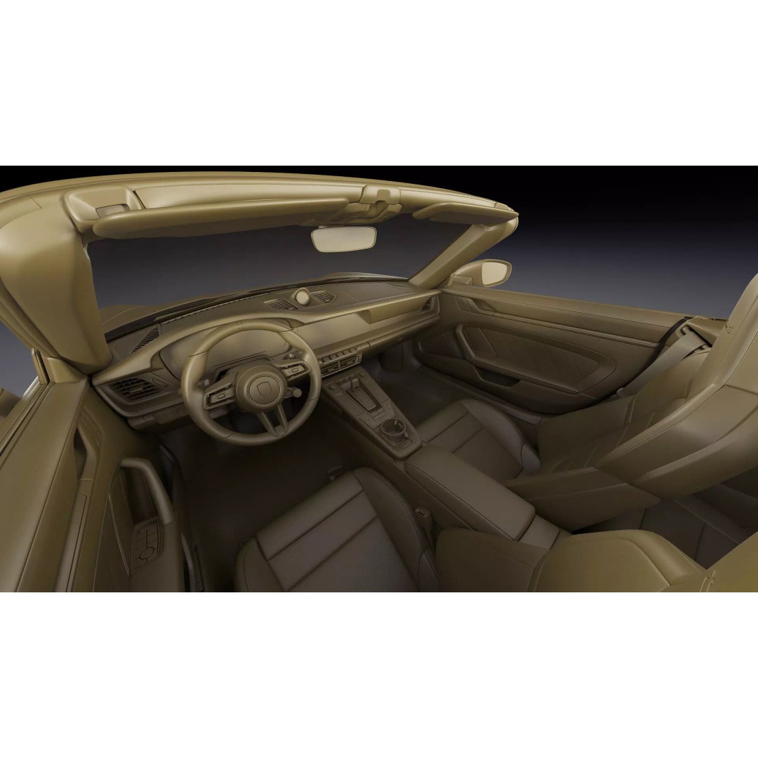 Porsche 911 Turbo S Cabriolet 2026 3D Model – High Poly Game Asset, FBX, OBJ - View 40