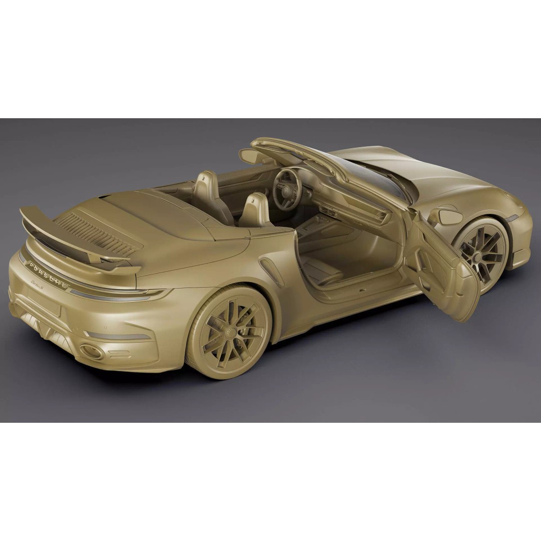 Porsche 911 Turbo S Cabriolet 2026 3D Model – High Poly Game Asset, FBX, OBJ - View 42