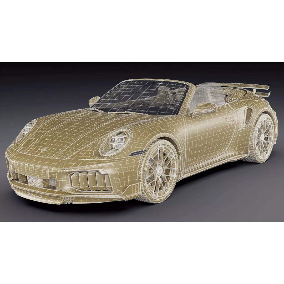 Porsche 911 Turbo S Cabriolet 2026 3D Model – High Poly Game Asset, FBX, OBJ - View 43