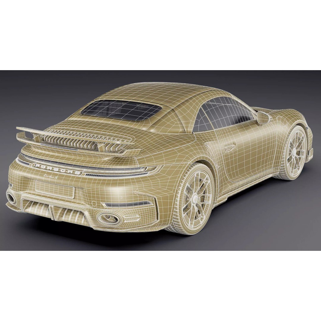 Porsche 911 Turbo S Cabriolet 2026 3D Model – High Poly Game Asset, FBX, OBJ - View 44