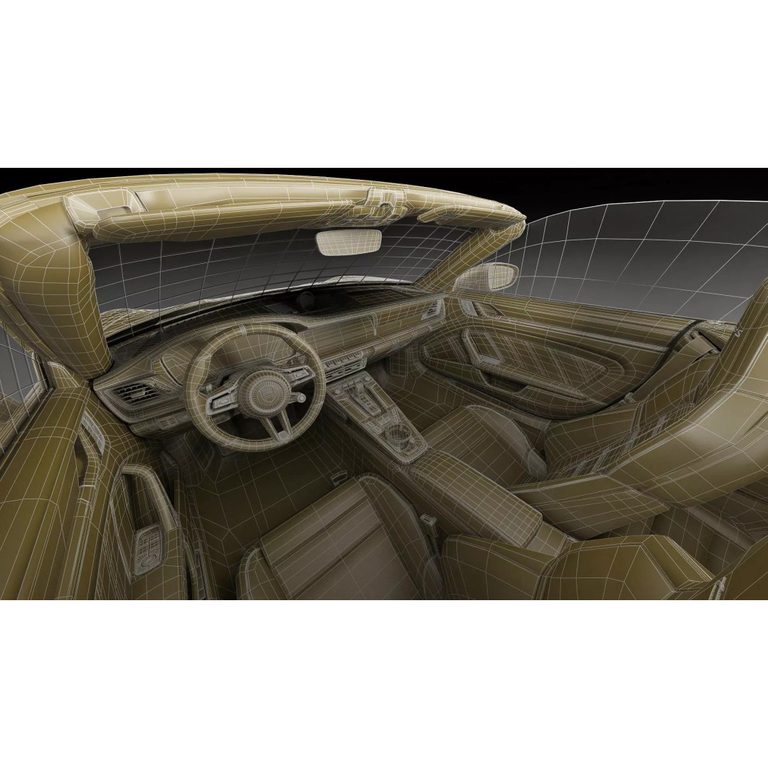 Porsche 911 Turbo S Cabriolet 2026 3D Model – High Poly Game Asset, FBX, OBJ - View 45