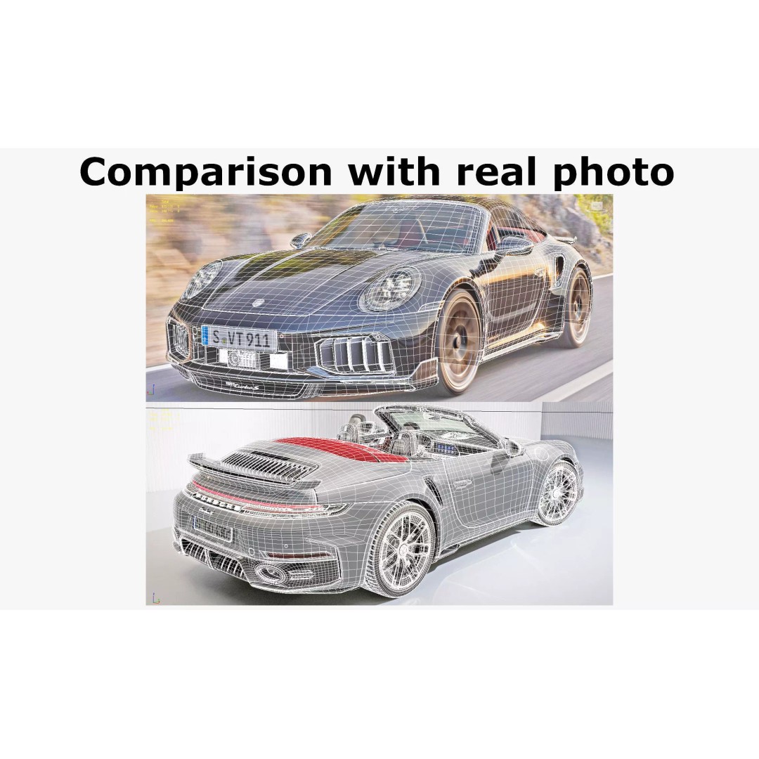 Porsche 911 Turbo S Cabriolet 2026 3D Model – High Poly Game Asset, FBX, OBJ - View 48