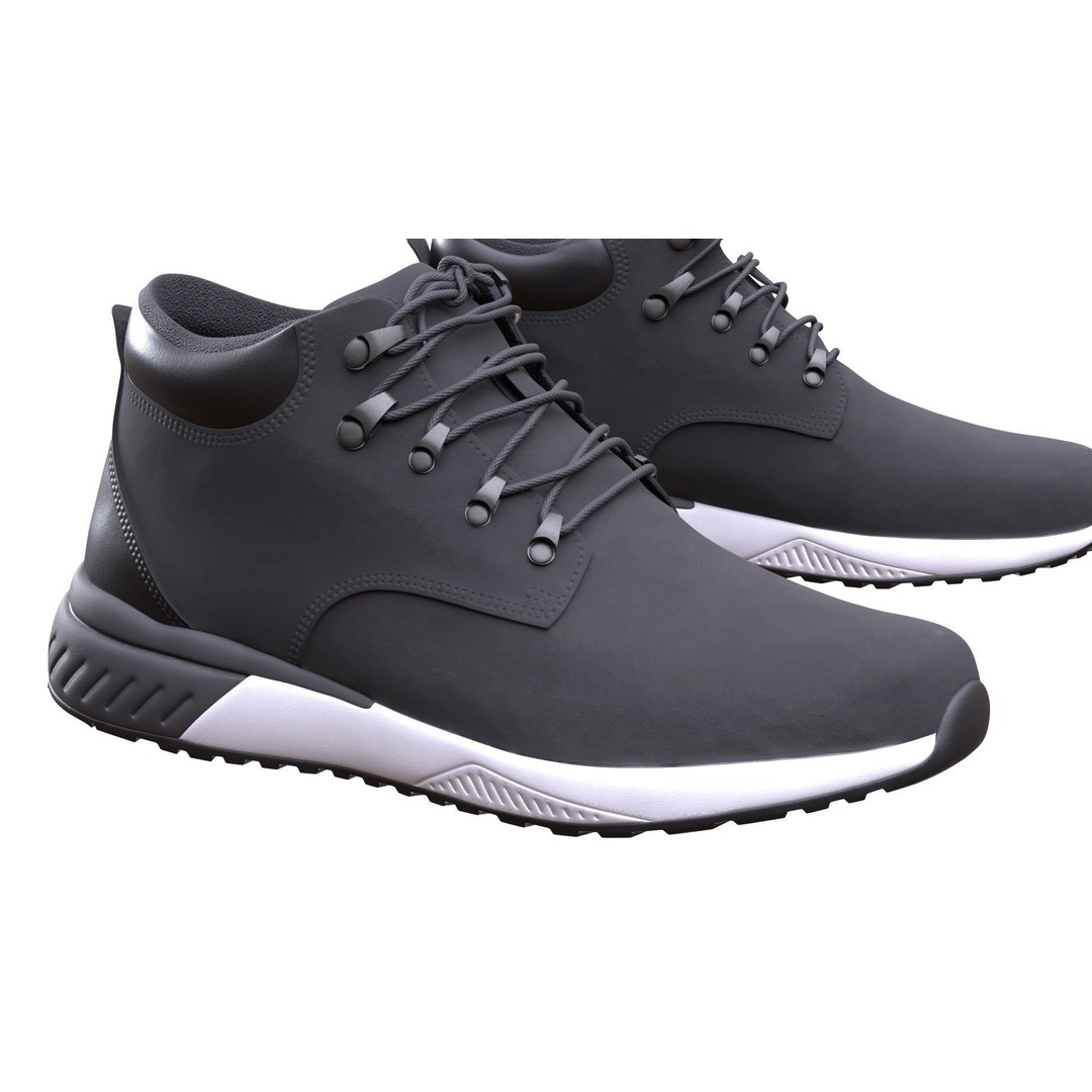 Realistic Boots 3D Model – Low Poly Rigged Game Asset, FBX, Blender - View 11