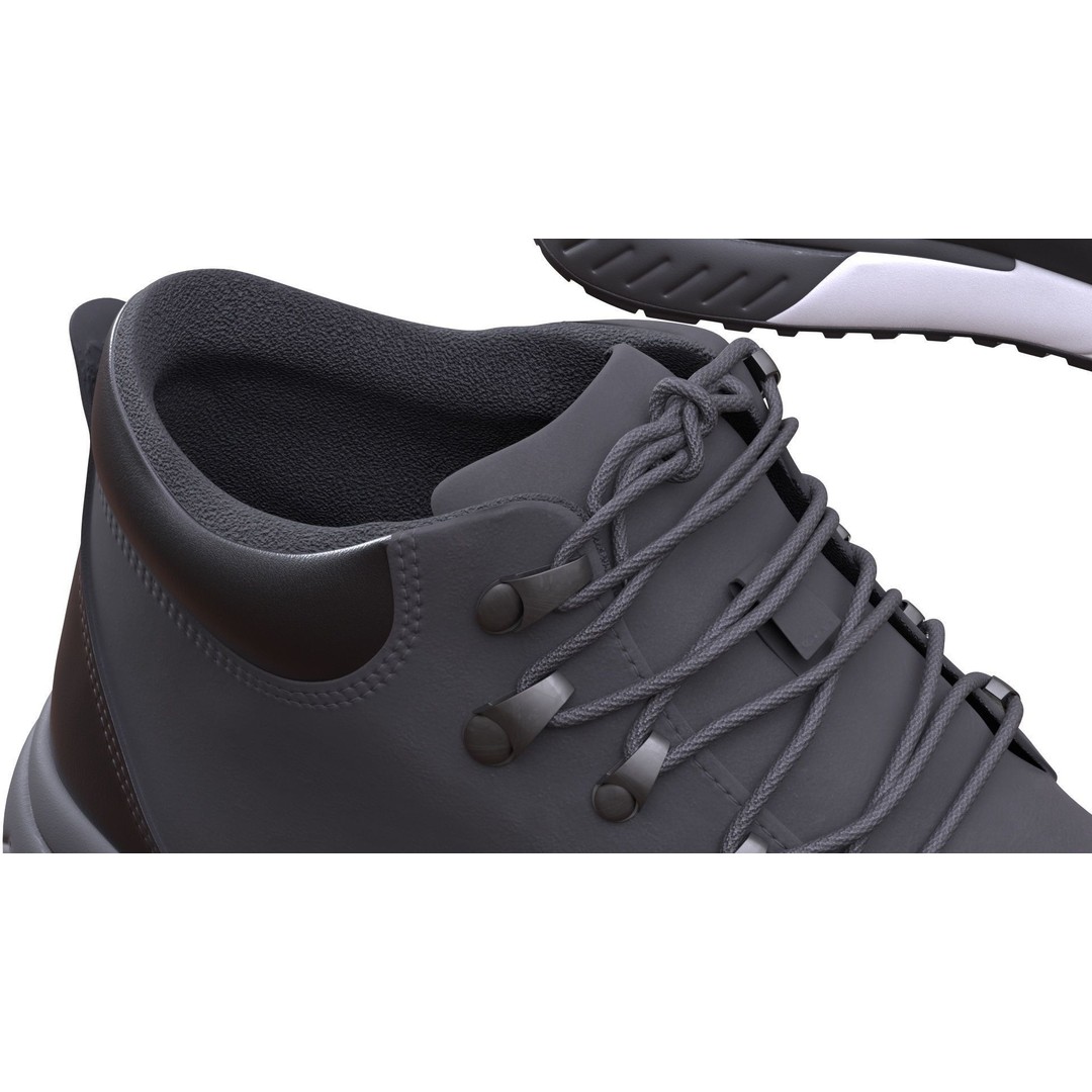 Realistic Boots 3D Model – Low Poly Rigged Game Asset, FBX, Blender - View 12