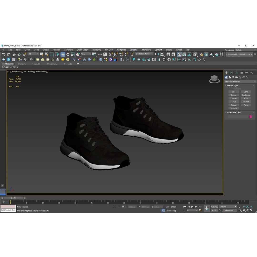 Realistic Boots 3D Model – Low Poly Rigged Game Asset, FBX, Blender - View 4