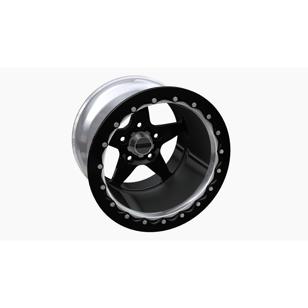 3030 Autosport Launch Drag Wheel 3D Model – Low Poly Game Ready Asset, FBX - View 4