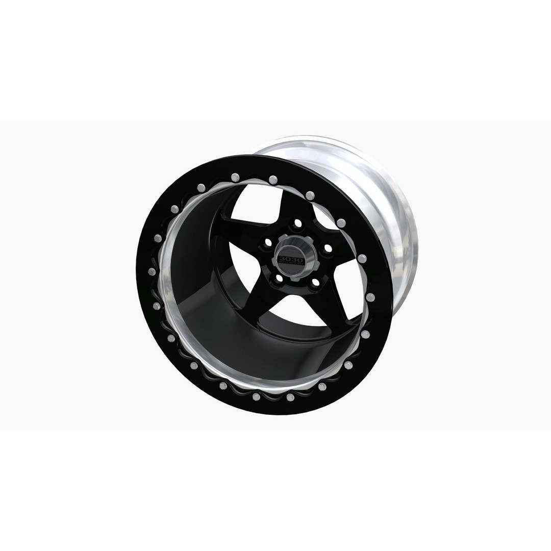 3030 Autosport Launch Drag Wheel 3D Model – Low Poly Game Ready Asset, FBX - View 6