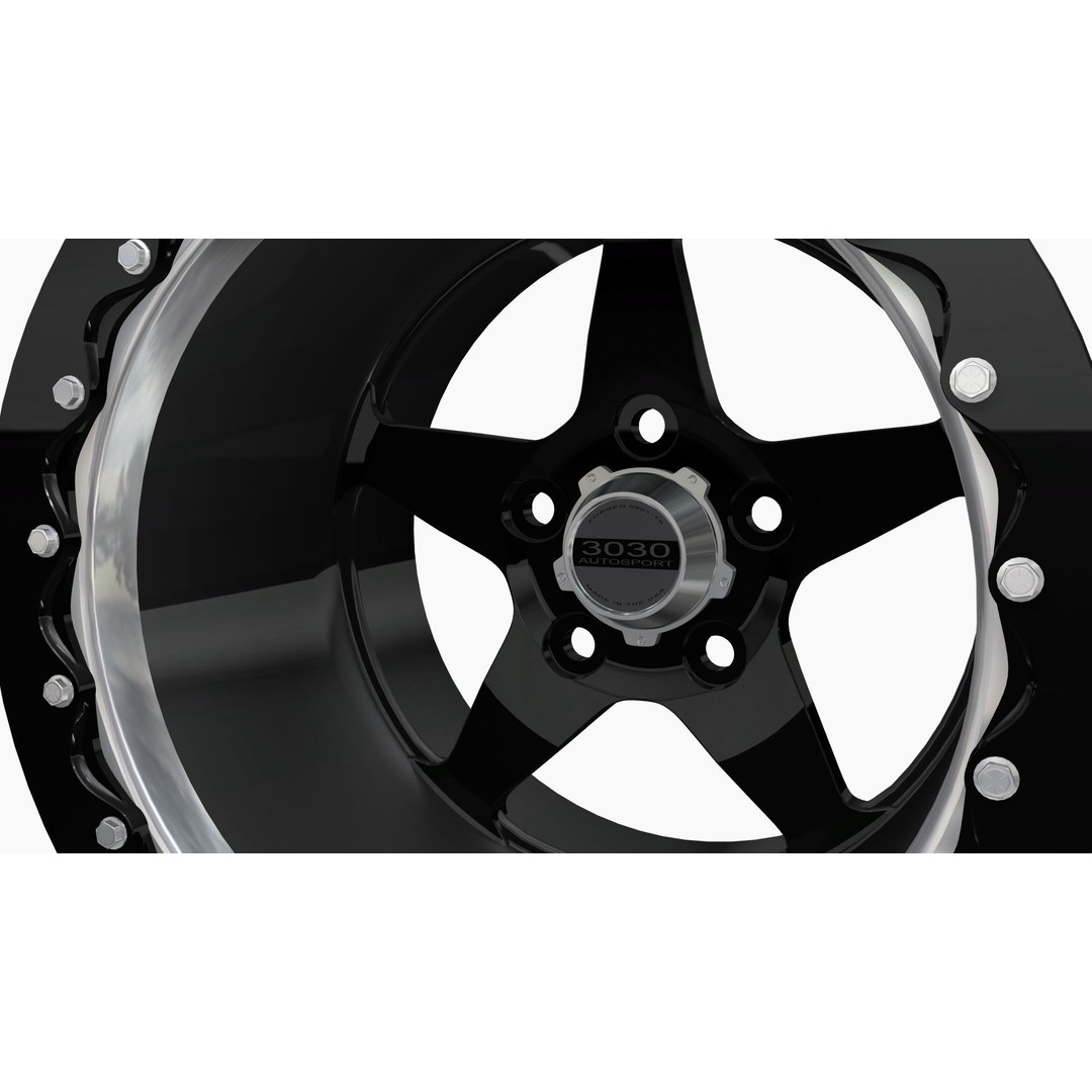 3030 Autosport Launch Drag Wheel 3D Model – Low Poly Game Ready Asset, FBX - View 8