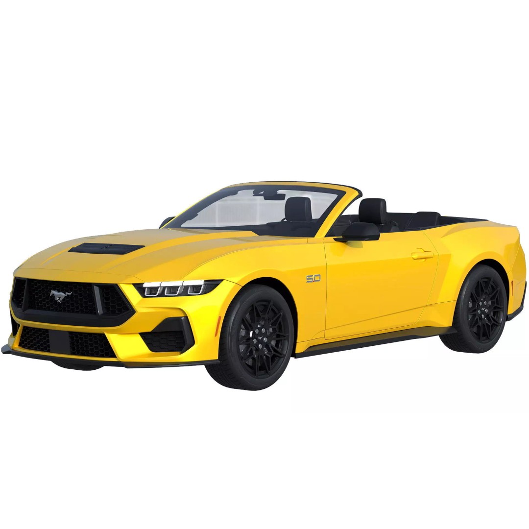 Mustang GT Convertible 2024 3D Model – High Poly Game-Ready Asset, FBX - View 3
