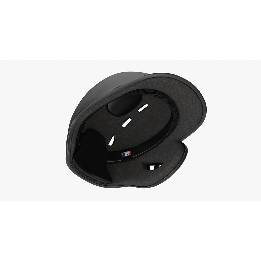 Baseball Helmet 3D Model – Low Poly Black Generic Game Asset, FBX - View 14