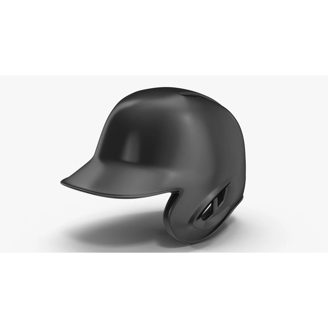 Baseball Helmet 3D Model – Low Poly Black Generic Game Asset, FBX - View 2