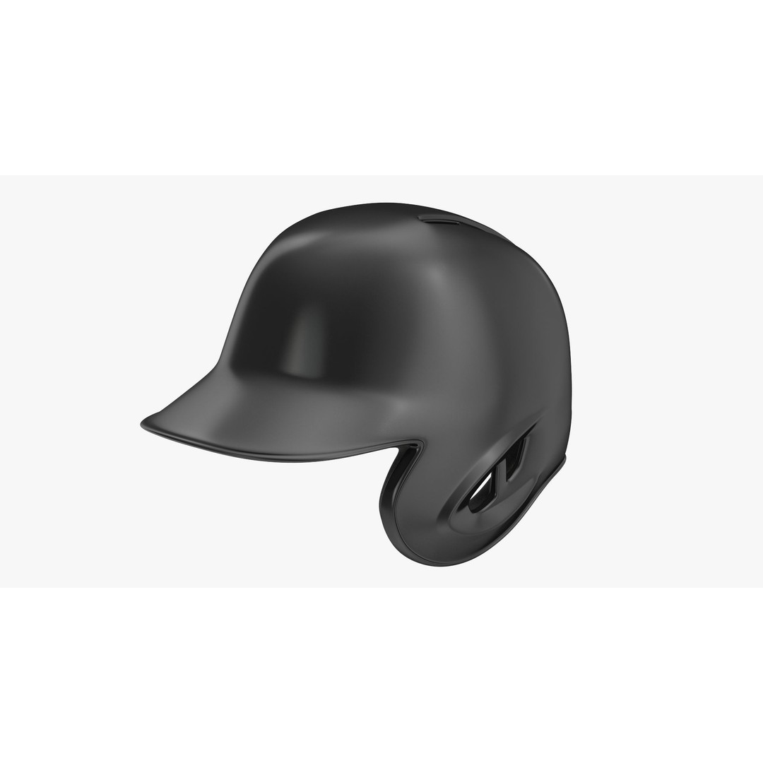 Baseball Helmet 3D Model – Low Poly Black Generic Game Asset, FBX - View 20