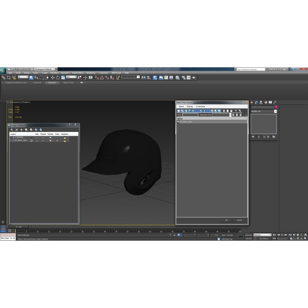 Baseball Helmet 3D Model – Low Poly Black Generic Game Asset, FBX - View 21