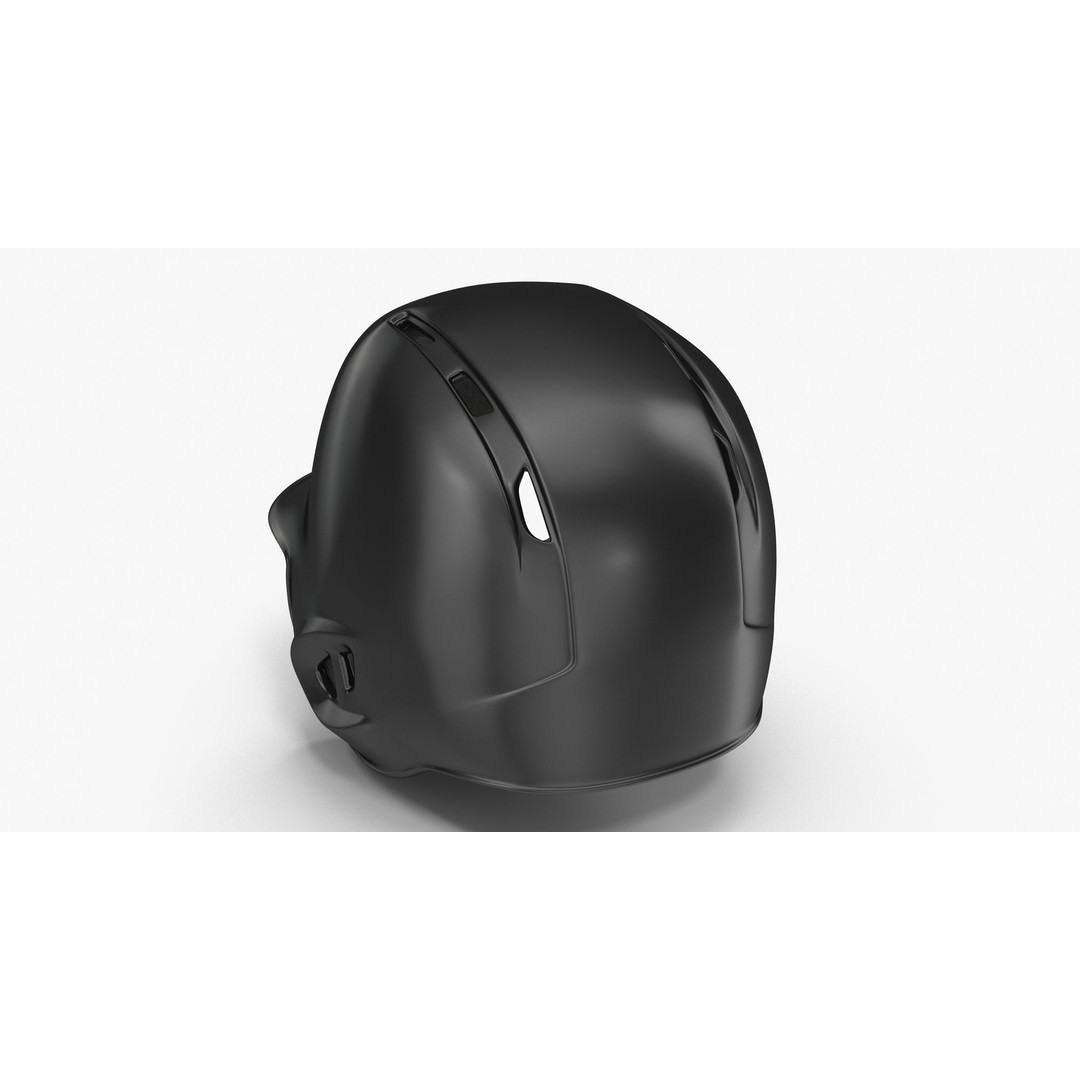 Baseball Helmet 3D Model – Low Poly Black Generic Game Asset, FBX - View 5