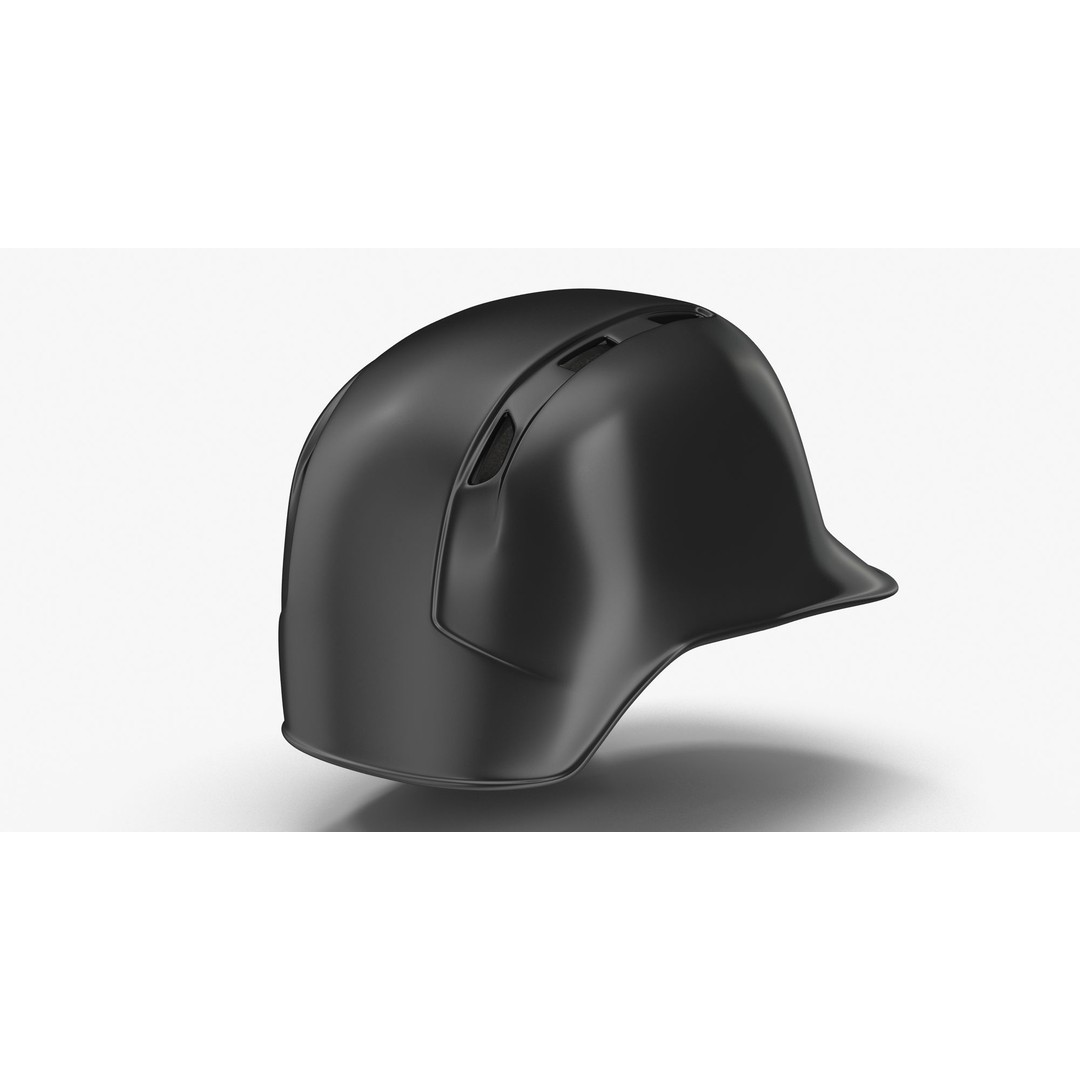 Baseball Helmet 3D Model – Low Poly Black Generic Game Asset, FBX - View 8