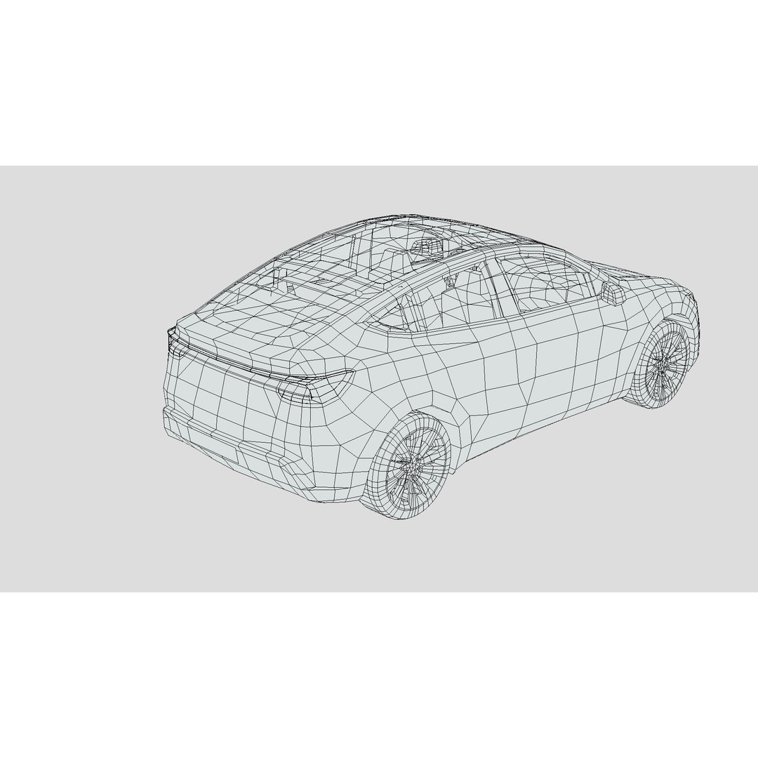 Tesla Model Y 3D Model – Low Poly Game Asset, FBX, PBR Textures