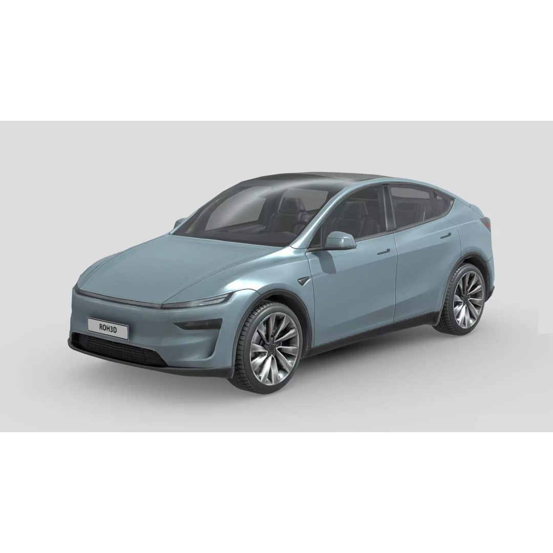 Tesla Model Y 3D Model – Low Poly Game Asset, FBX, PBR Textures - View 2