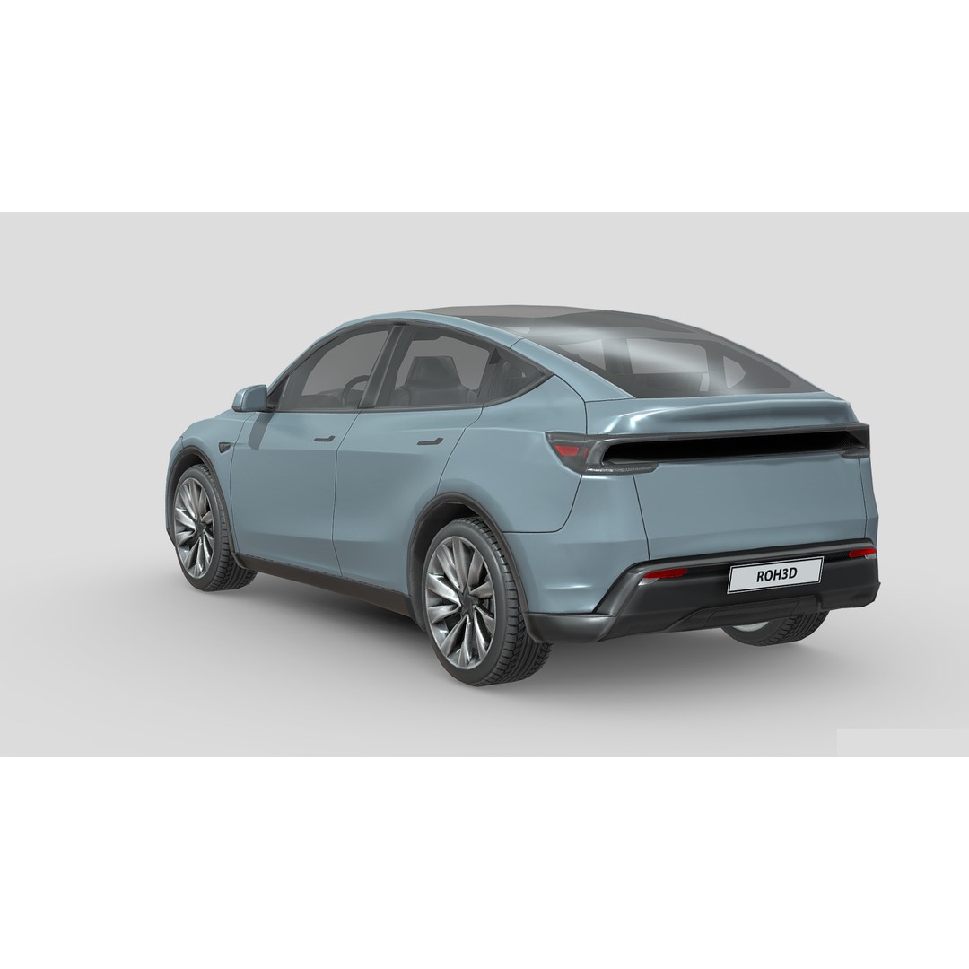 Tesla Model Y 3D Model – Low Poly Game Asset, FBX, PBR Textures - View 4