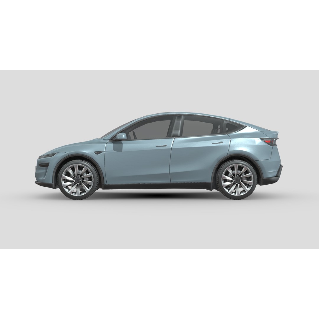 Tesla Model Y 3D Model – Low Poly Game Asset, FBX, PBR Textures - View 5