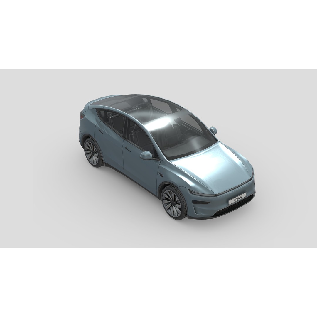 Tesla Model Y 3D Model – Low Poly Game Asset, FBX, PBR Textures - View 6