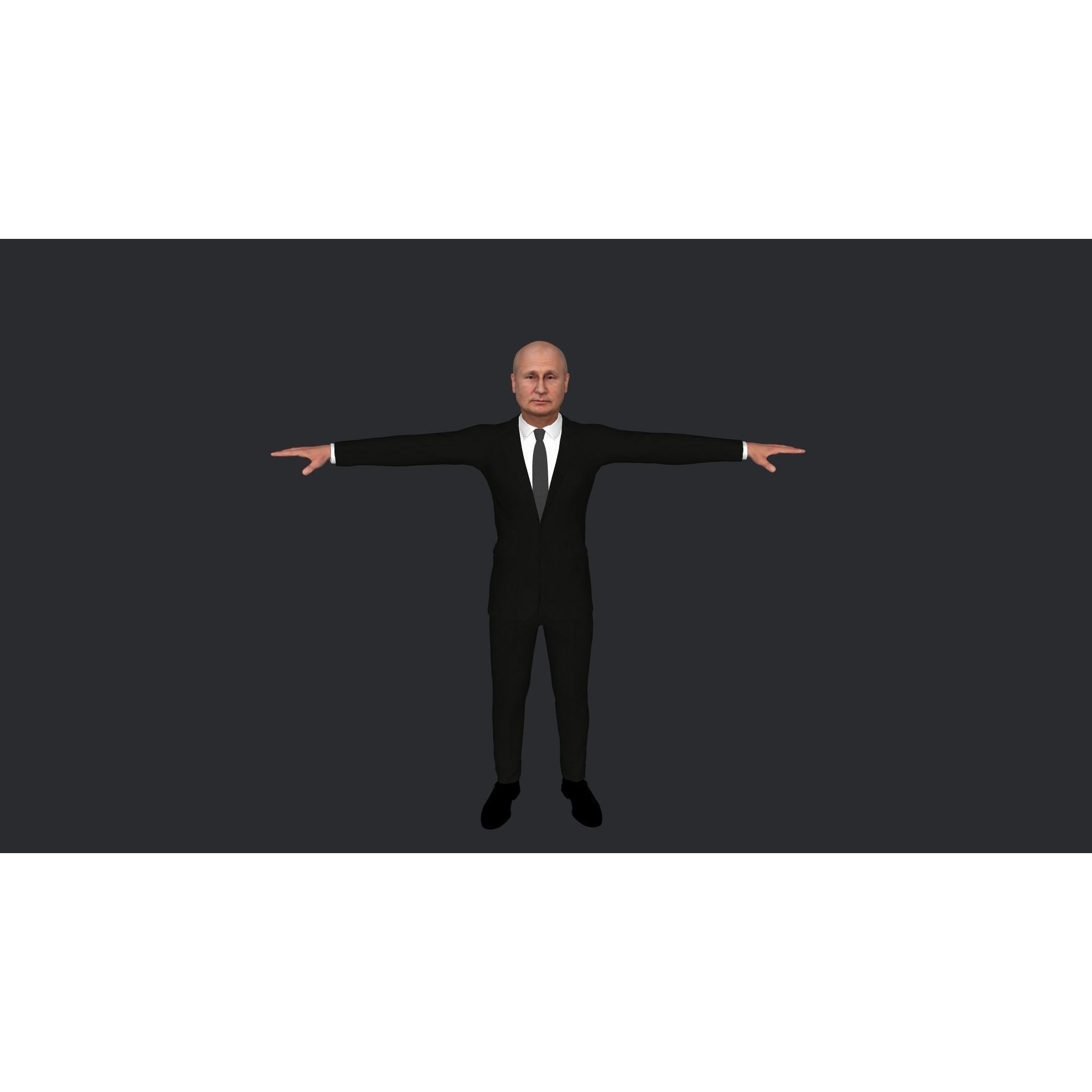 Vladimir Putin - Low-Poly Game-Ready 3D Model - View 14