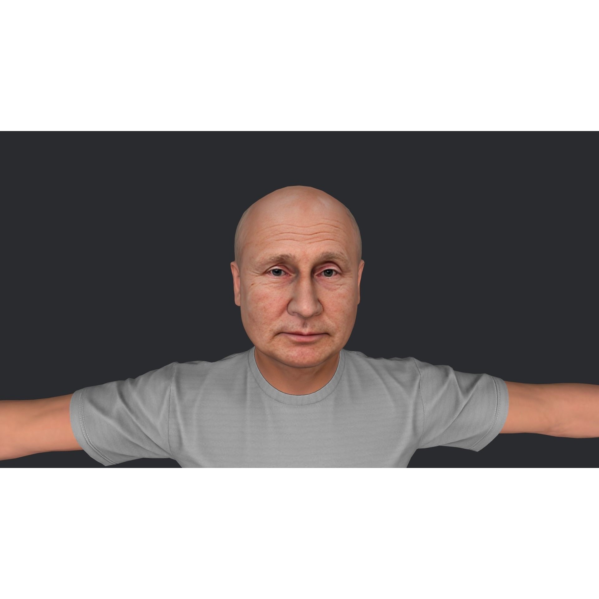 Vladimir Putin - Low-Poly Game-Ready 3D Model - View 15