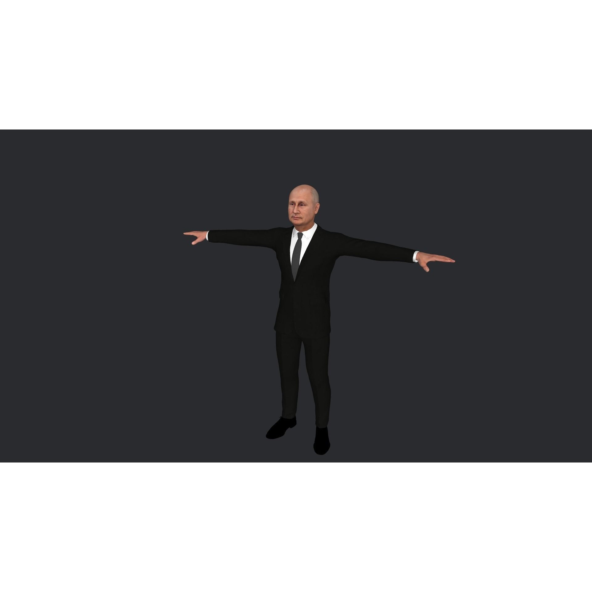 Vladimir Putin - Low-Poly Game-Ready 3D Model - View 20