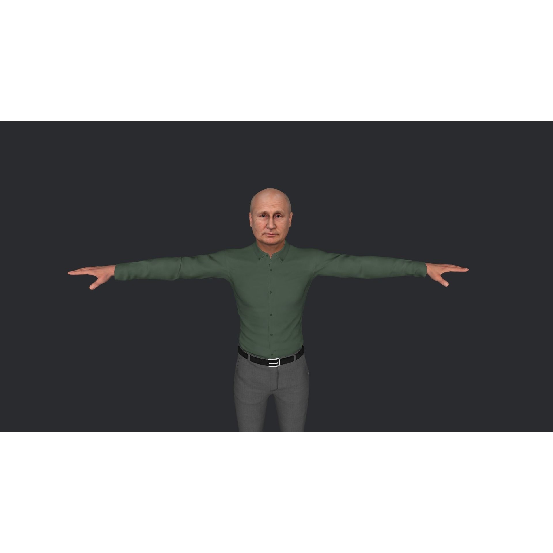 Vladimir Putin - Low-Poly Game-Ready 3D Model - View 23