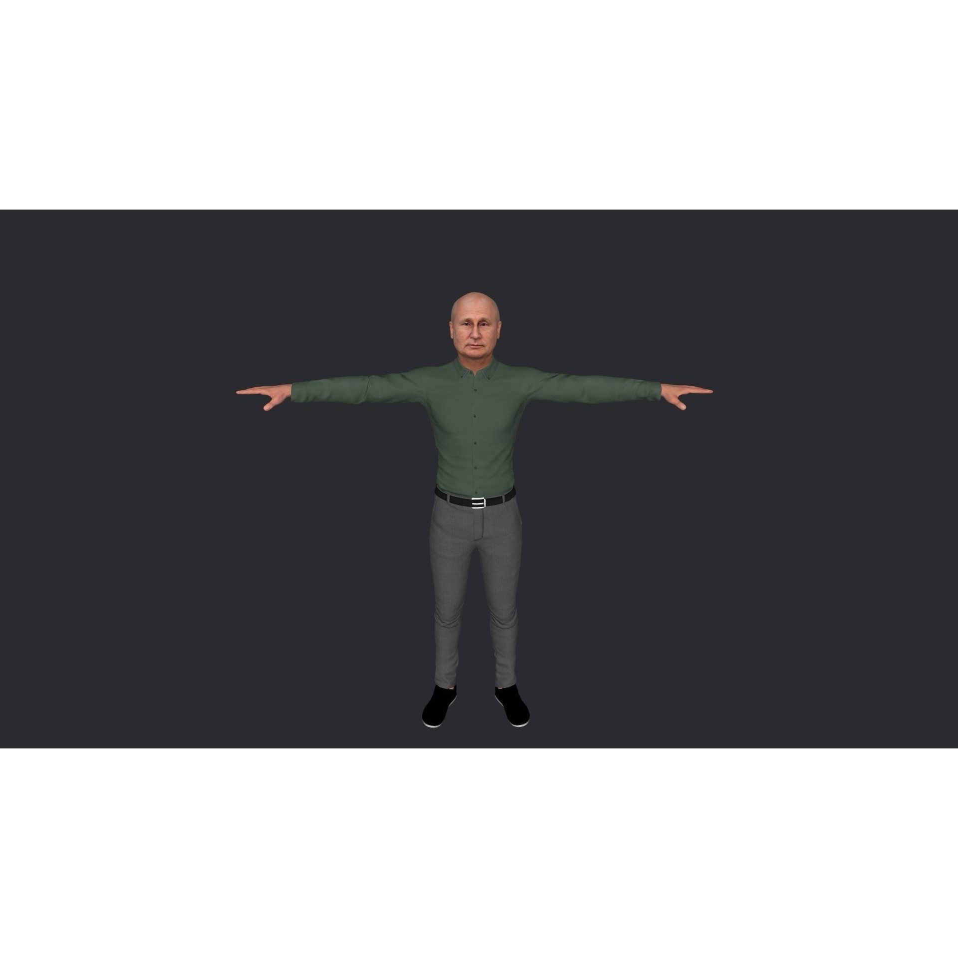 Vladimir Putin - Low-Poly Game-Ready 3D Model - View 24