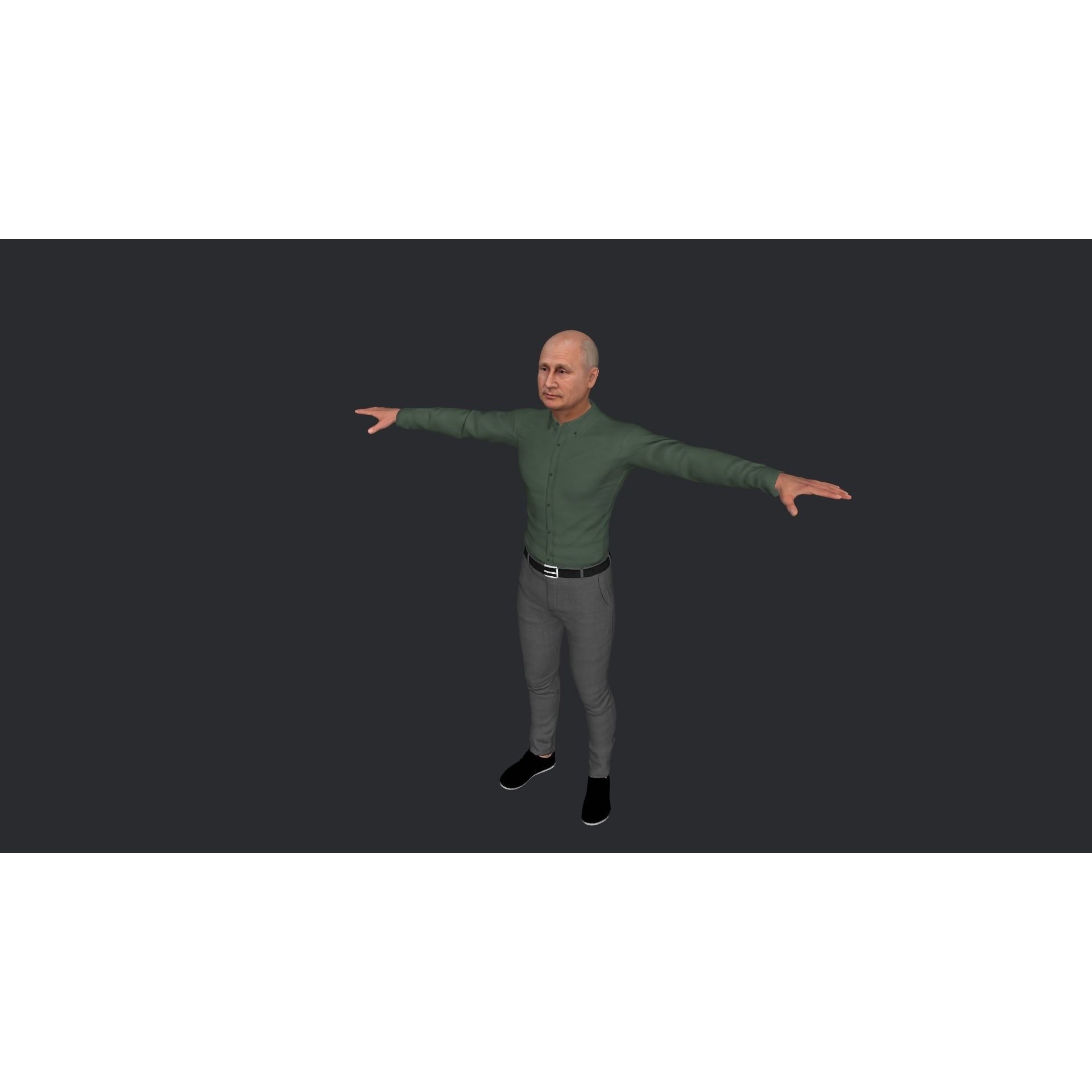 Vladimir Putin - Low-Poly Game-Ready 3D Model - View 25