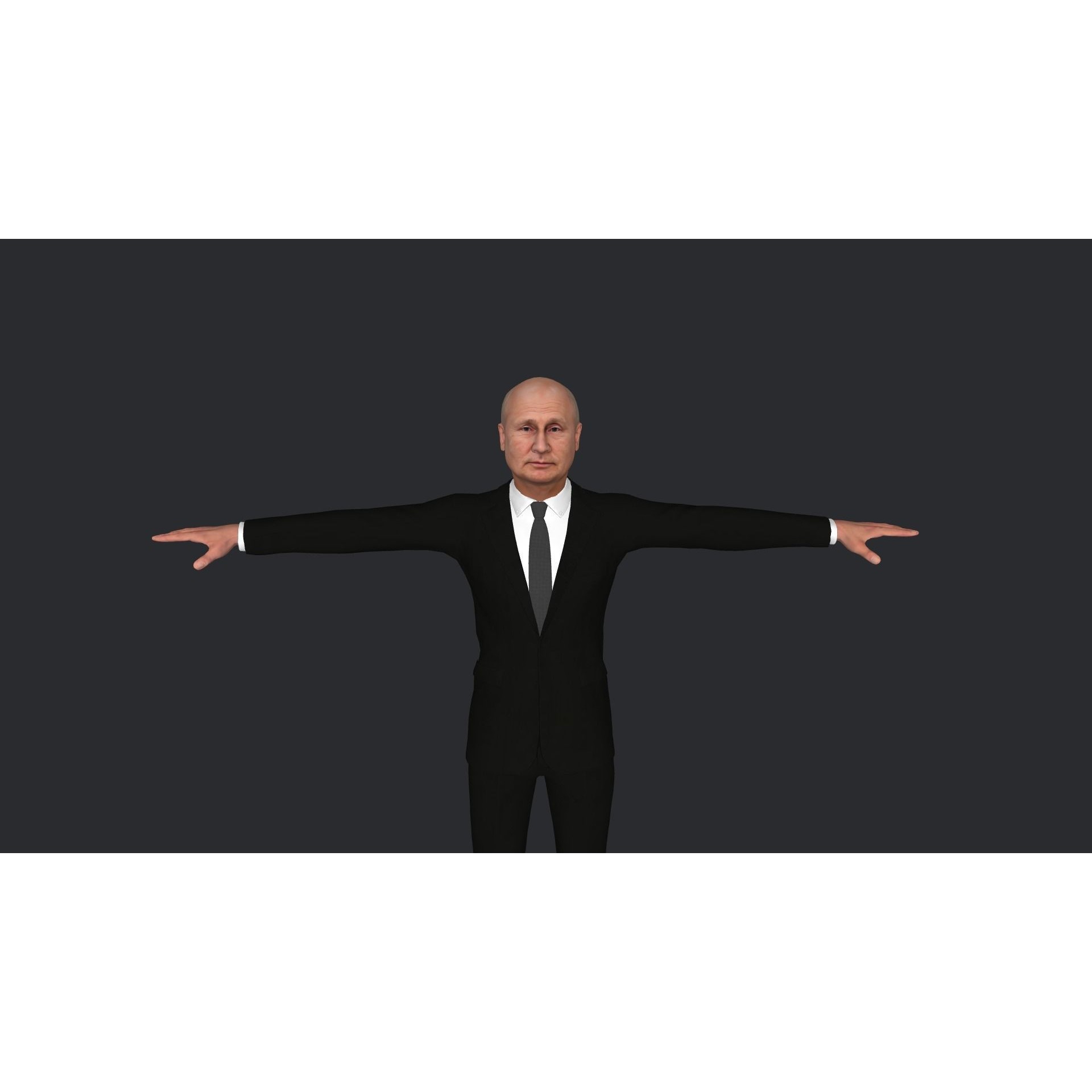 Vladimir Putin - Low-Poly Game-Ready 3D Model - View 3