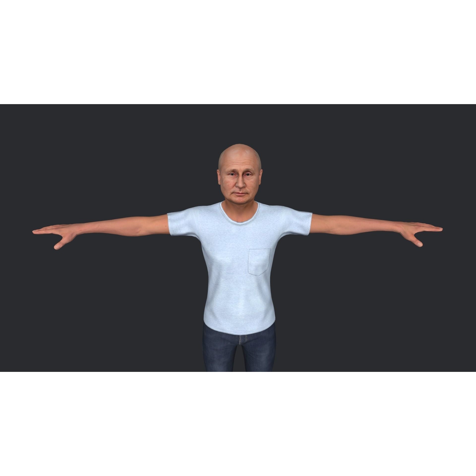 Vladimir Putin - Low-Poly Game-Ready 3D Model - View 5