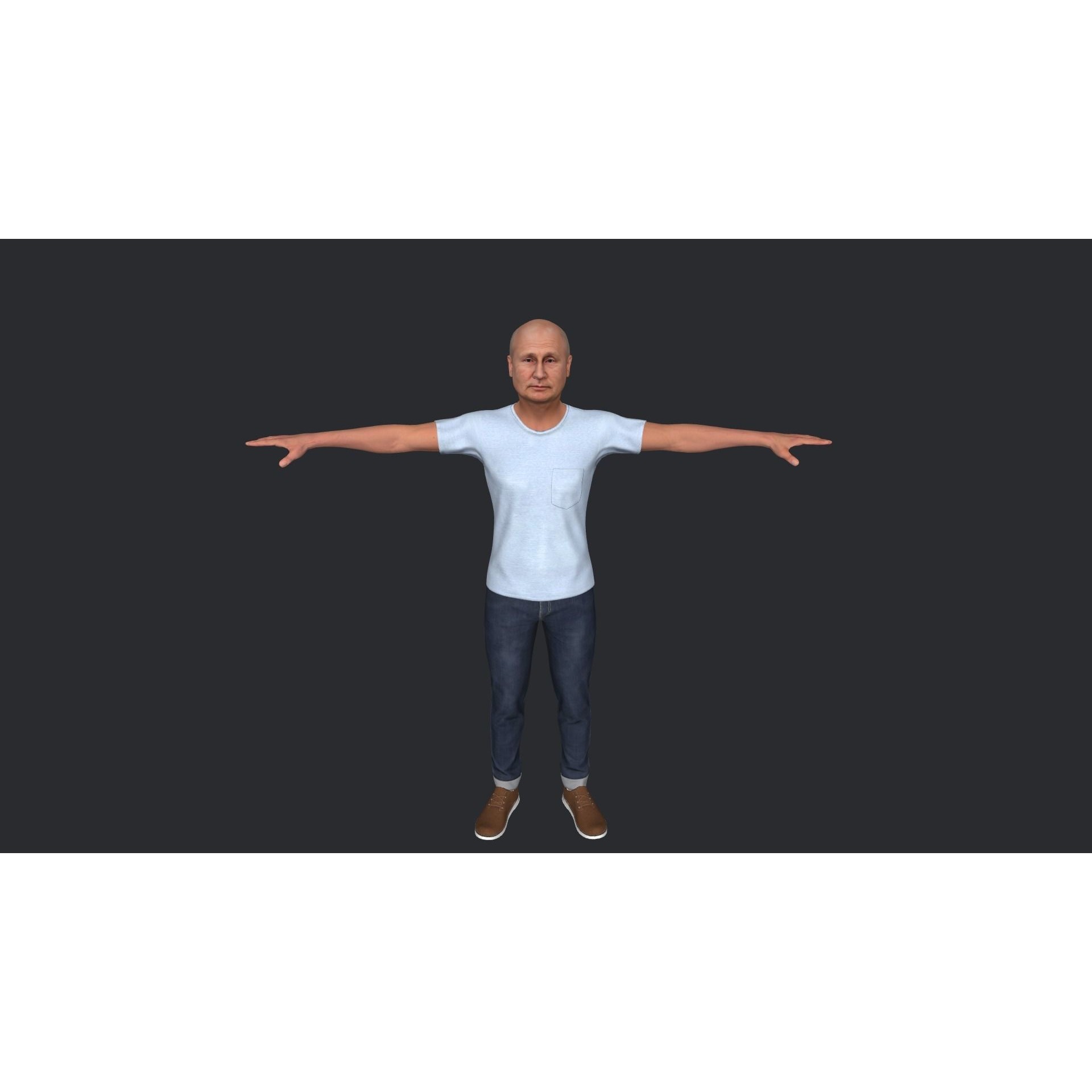 Vladimir Putin - Low-Poly Game-Ready 3D Model - View 6