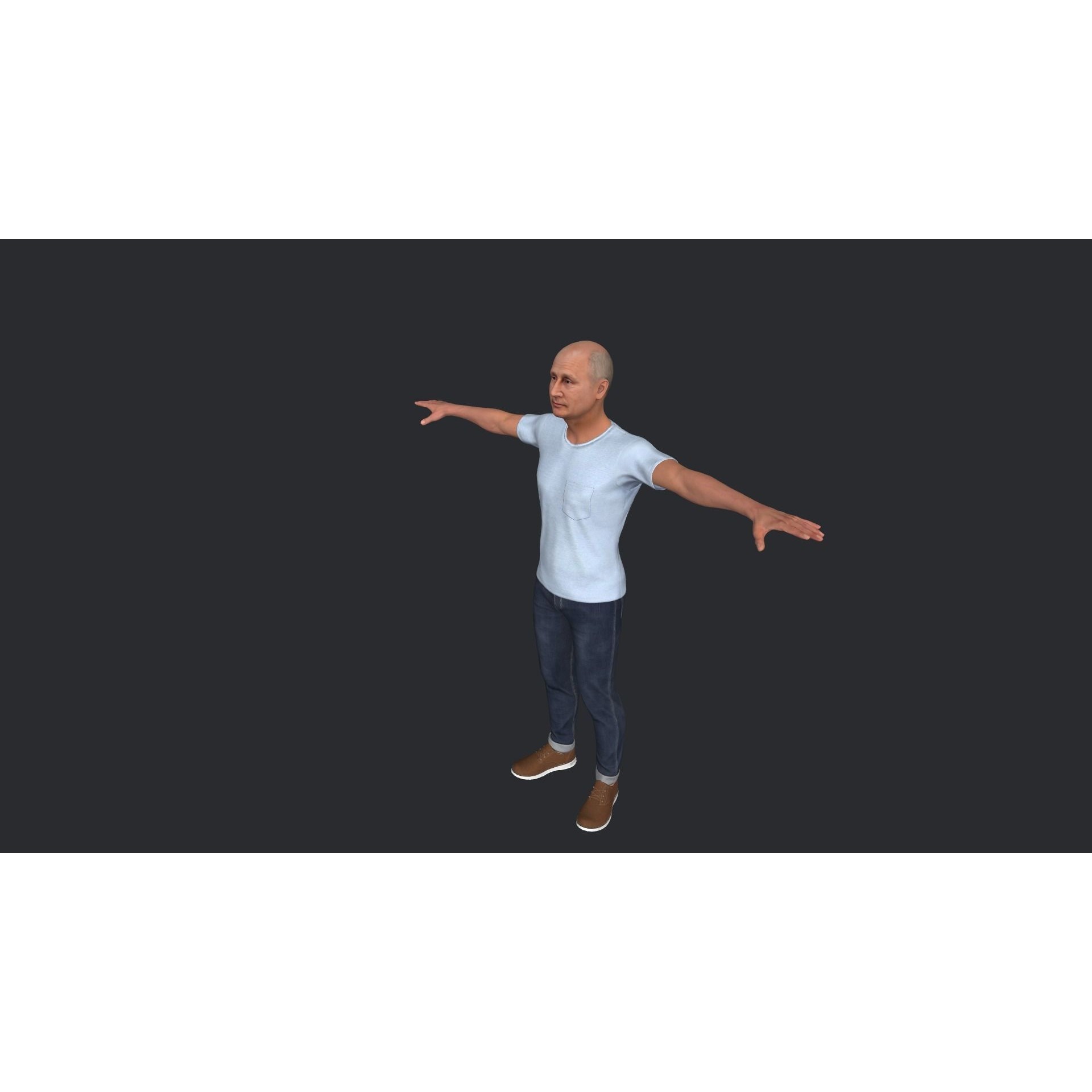 Vladimir Putin - Low-Poly Game-Ready 3D Model - View 7