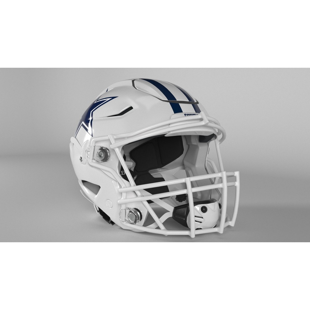 Dallas Cowboys Football Helmet 3D Model – PBR Game Ready, FBX, OBJ - View 3