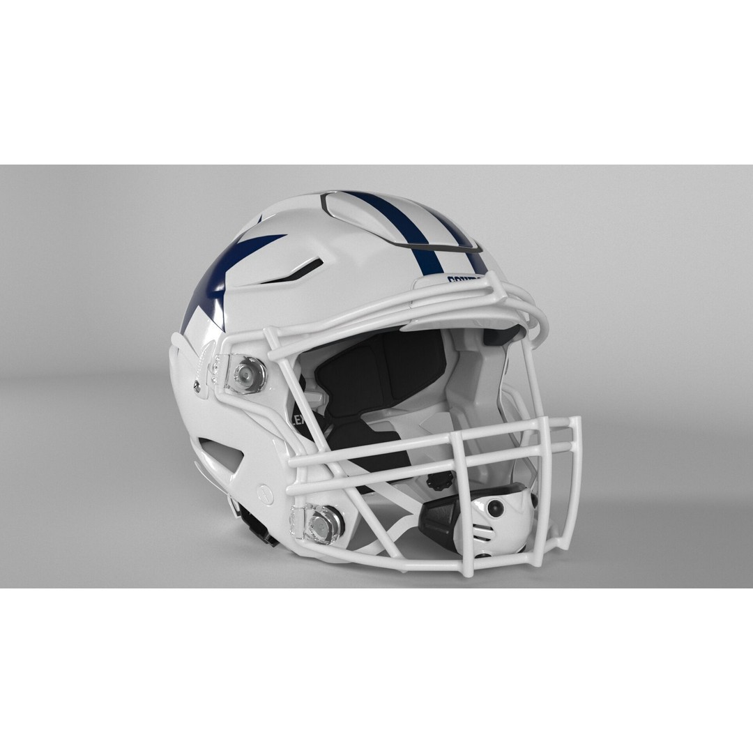 Dallas Cowboys Football Helmet 3D Model – PBR Game Ready, FBX, OBJ - View 4