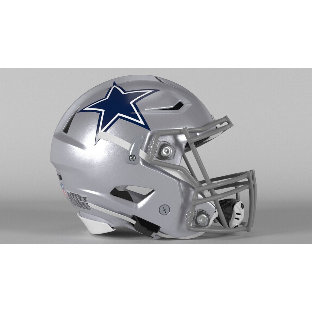 Dallas Cowboys Football Helmet 3D Model – PBR Game Ready, FBX, OBJ - View 5