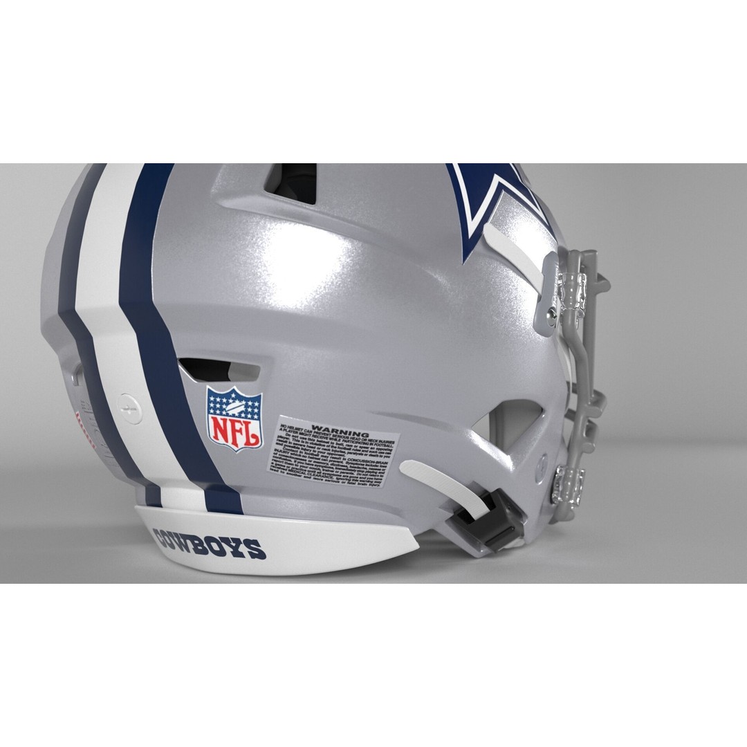 Dallas Cowboys Football Helmet 3D Model – PBR Game Ready, FBX, OBJ - View 6