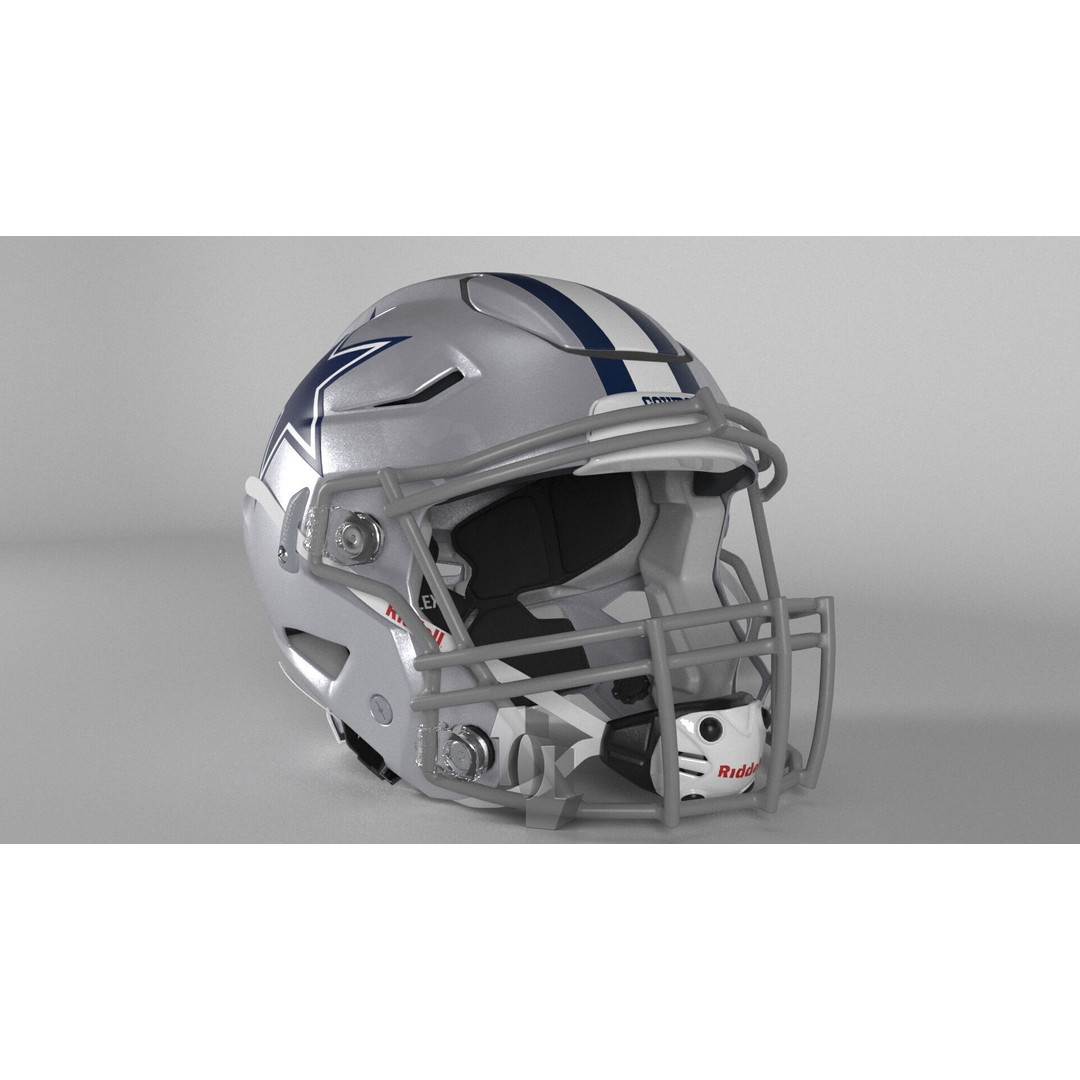 Dallas Cowboys Football Helmet 3D Model – PBR Game Ready, FBX, OBJ - View 7
