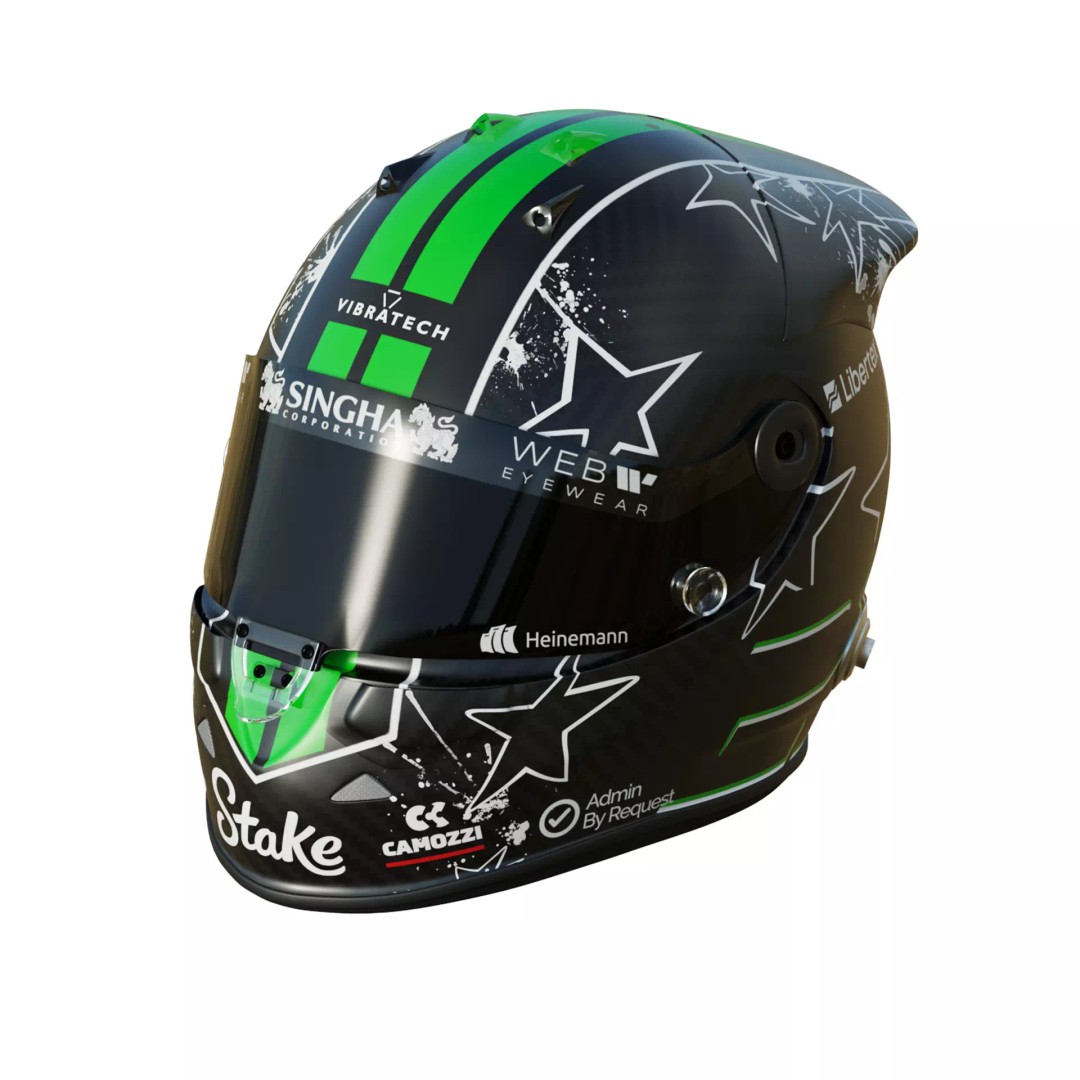 Nico Hulkenberg Helmet 3D Model – High Poly PBR Game Asset, FBX, OBJ - View 11