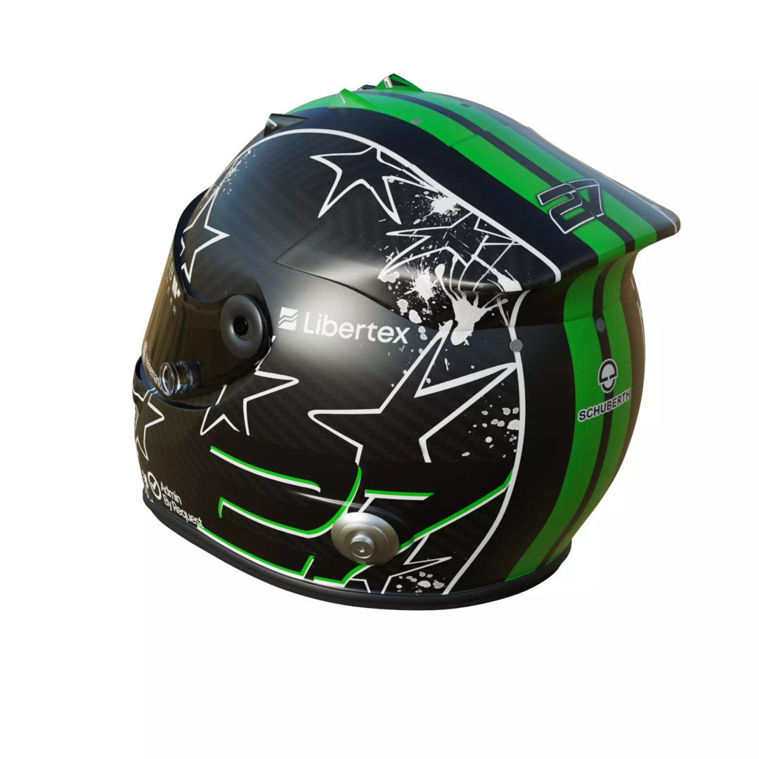 Nico Hulkenberg Helmet 3D Model – High Poly PBR Game Asset, FBX, OBJ - View 12
