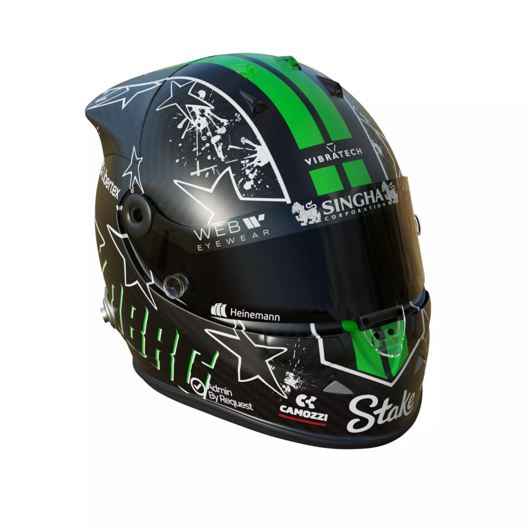 Nico Hulkenberg Helmet 3D Model – High Poly PBR Game Asset, FBX, OBJ - View 14