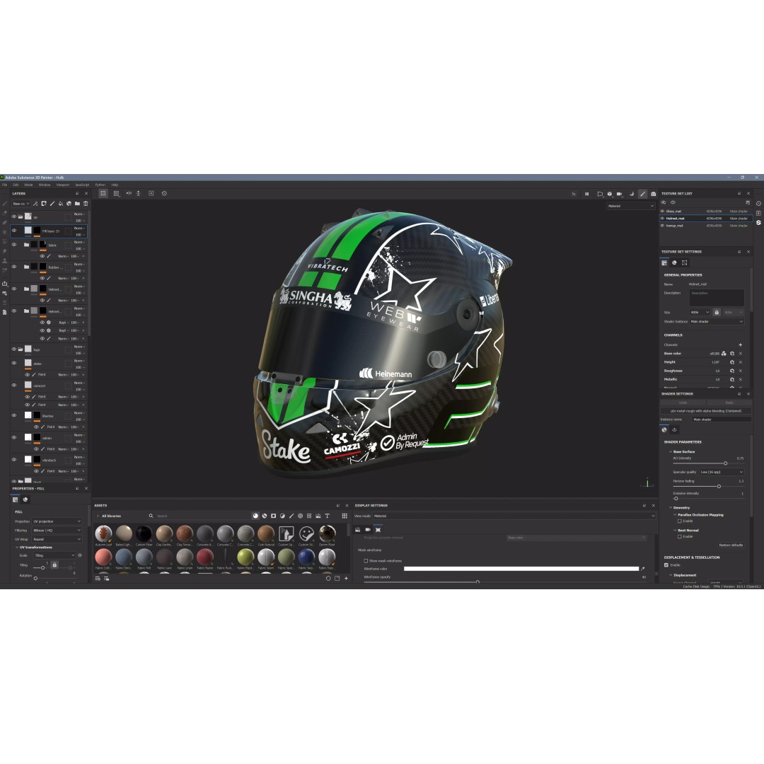 Nico Hulkenberg Helmet 3D Model – High Poly PBR Game Asset, FBX, OBJ - View 15