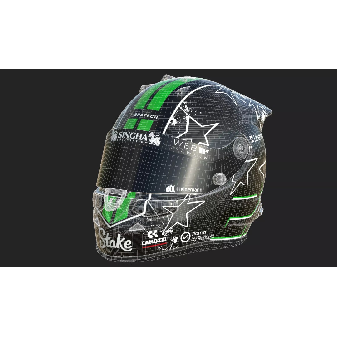 Nico Hulkenberg Helmet 3D Model – High Poly PBR Game Asset, FBX, OBJ - View 16